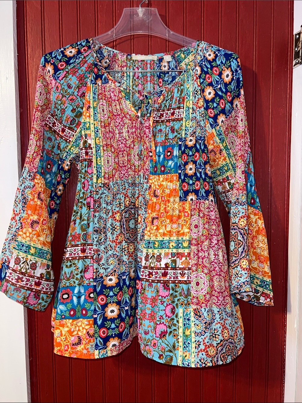 Sunny Leigh Multicolor Patchwork Boho Tunic